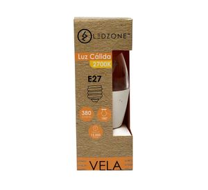 Ampolleta LED 4W E27 luz cálida vela Ledzone