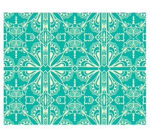 Alfombra de cocina 50x70 cm Mandala tradicional verde esmeralda