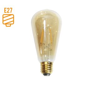 Ampolleta filamento LED 40W E27 luz cálida ST64 Elfa.