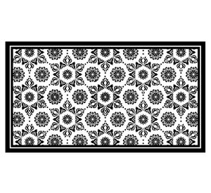 Alfombra de cocina 50x90 cm Flor Indú negro