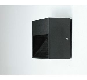 Aplique LED sobrepuesto cuadrado 3W 1L luz cálida negro