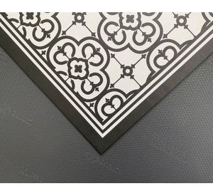 Alfombra de cocina 50x70 cm Flor Árabe negro