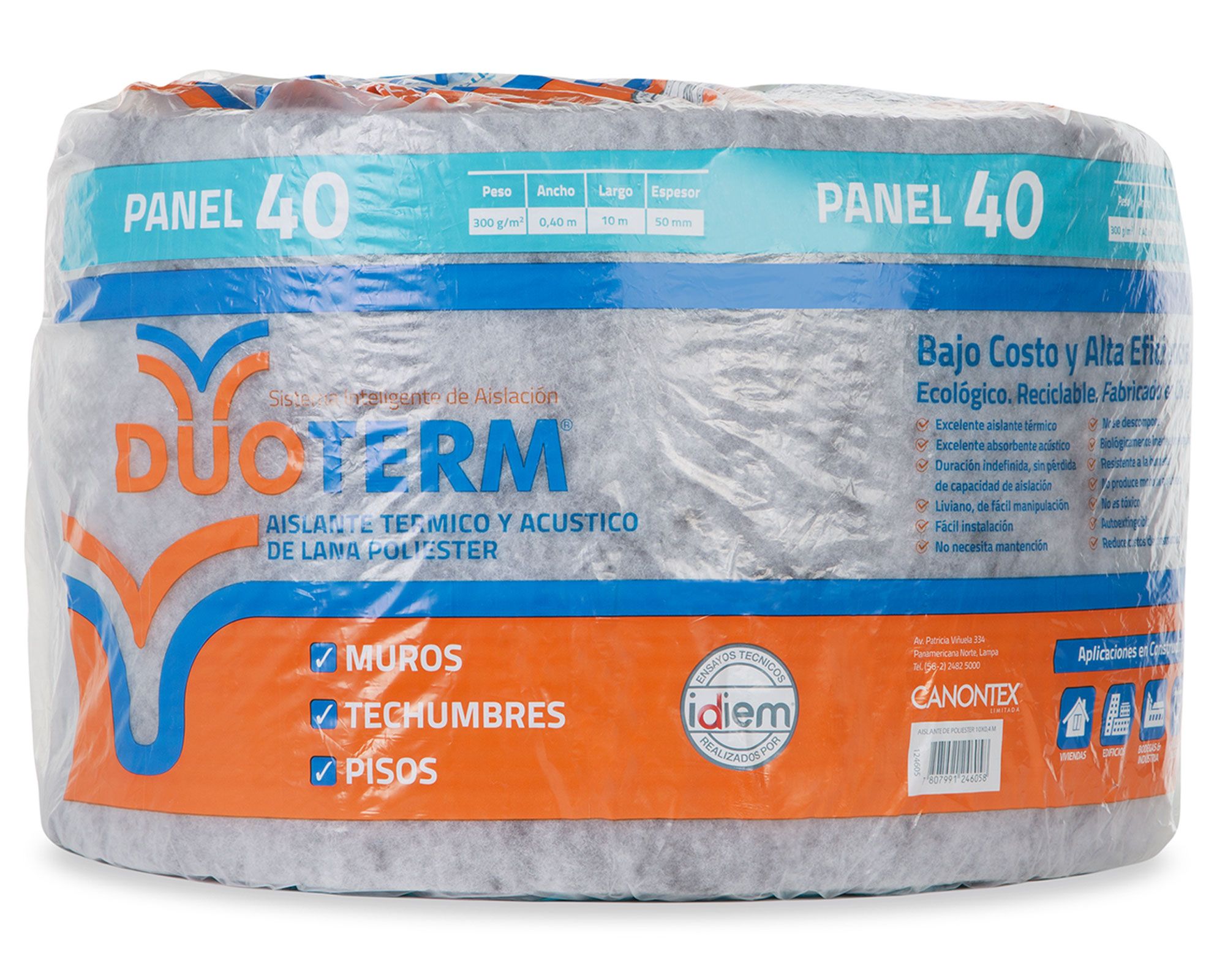 Aislante Térmico 300g 50x2400mmx10mm 6m2 Duoterm