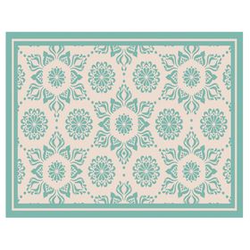 Alfombra de cocina 40x60 cm Flor Indú turquesa