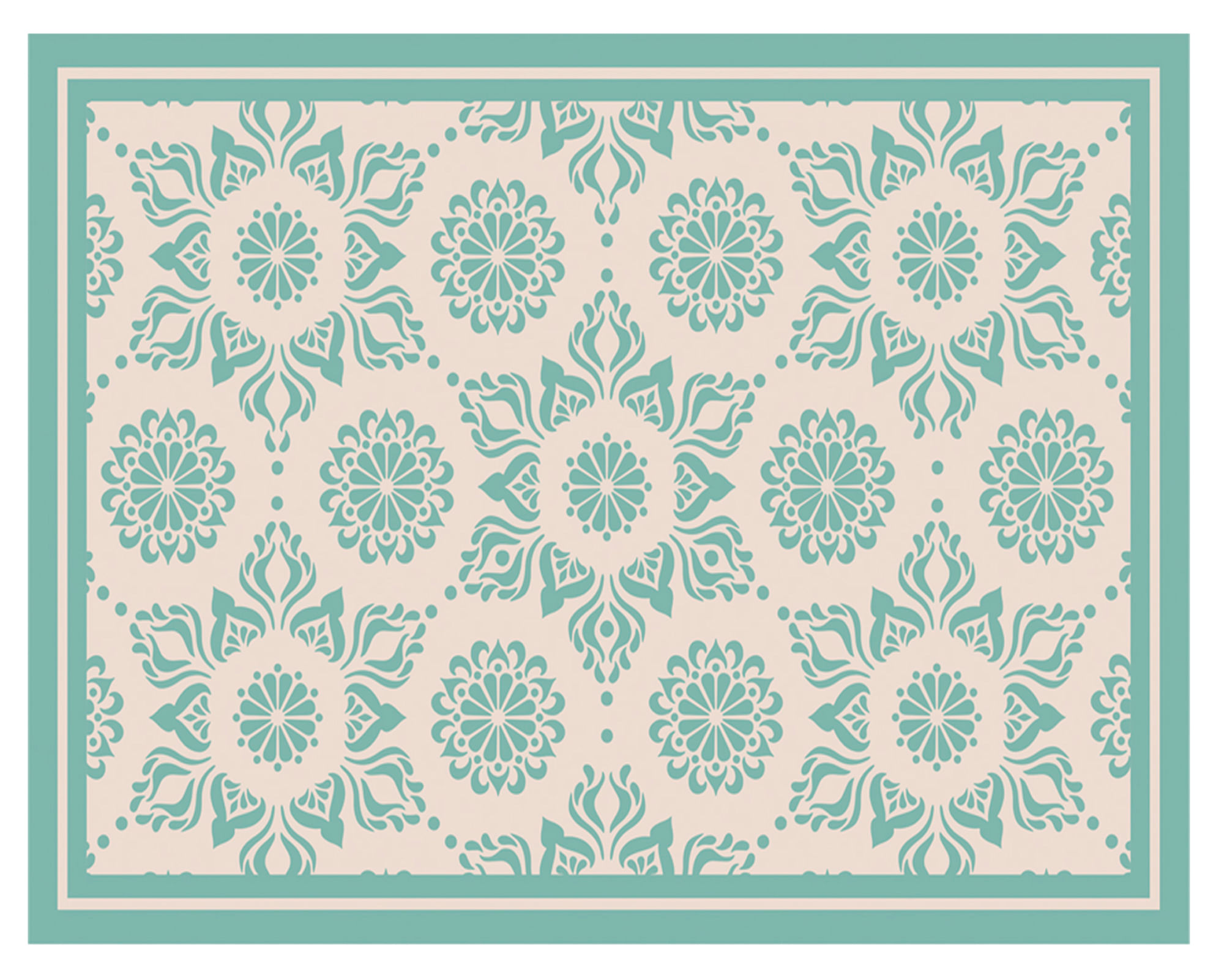 Alfombra de cocina 40x60 cm Flor Indú turquesa a $6.990