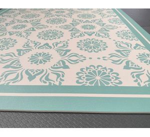 Alfombra de cocina 40x60 cm Flor Indú turquesa