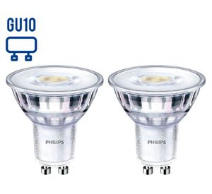 Ampolleta LED 4,6-50W GU10 luz cálida 2 unidades Philips