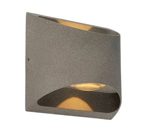 Aplique LED 5W 2L luz cálida gris