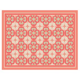 Alfombra de cocina 50x70 cm Flor Árabe coral