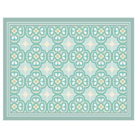 Alfombra de cocina 50x70 cm Flor Árabe turquesa