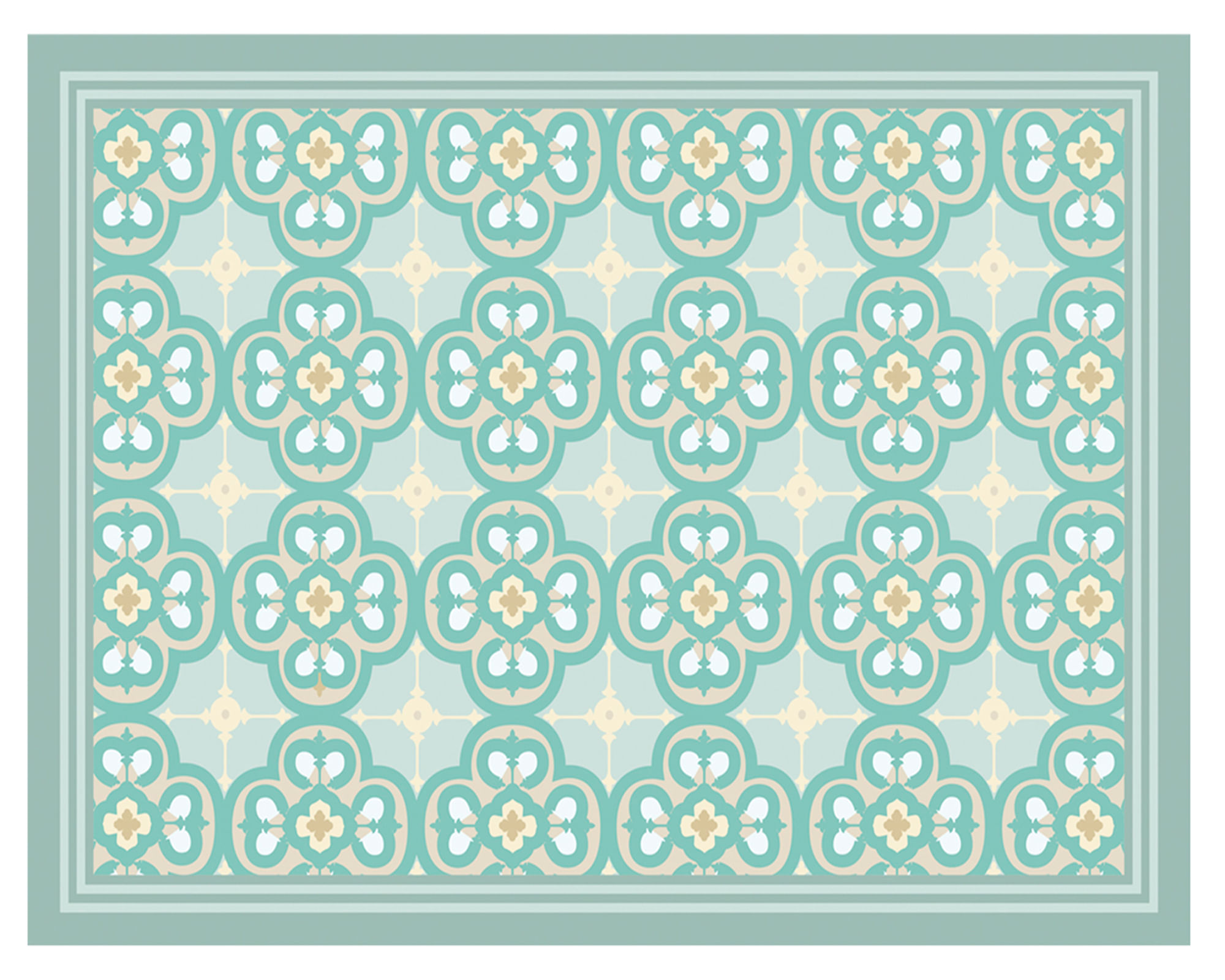 Alfombra de cocina 50x70 cm Flor Árabe turquesa a $4.990