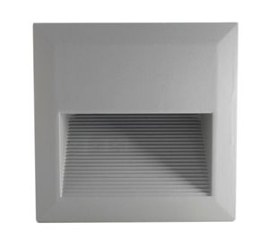 Aplique LED exterior cuadrado 3W 1L luz cálida gris