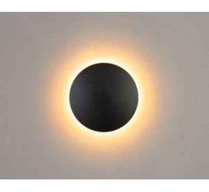 Aplique redondo 6W 1L LED negro