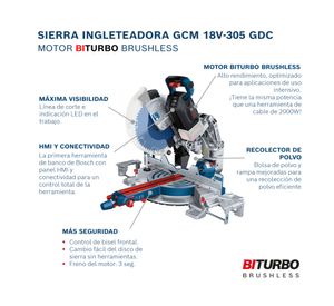 Sierra ingleteadora 12'' GCM 18V-305 GDC Bosch