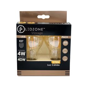 Ampolleta led BoxA60 vintage 4 W E27 luz cálida 2 un.