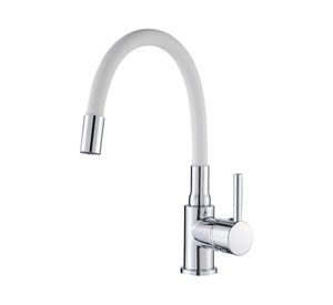 Monomando lavaplatos flexible blanco