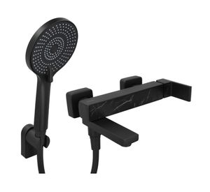 Monomando de tina ducha Átela negro mate