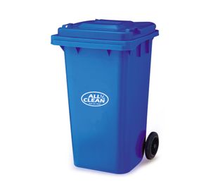 Basurero contenedor con ruedas azul 360 lt