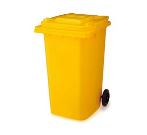 Basurero contenedor con ruedas amarillo 360 lt