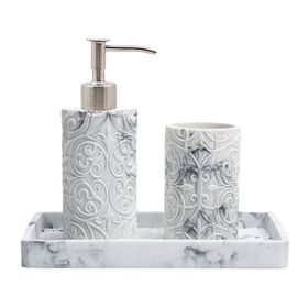 Dispensador + portacepillos + bandeja Mumbai