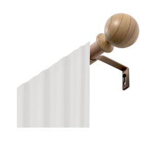 Barra cortina extensible 16/19 mm 120/210 cm bola natural Cotidiana