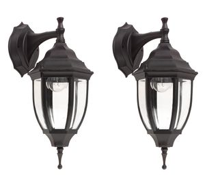 Farol pared 1L E27 negro 2 unidades Abitare.