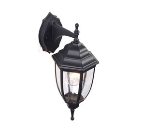 Farol pared 1L E27 negro 2 unidades Abitare.