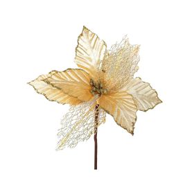 Flor navideña Ponsettia mixta gold