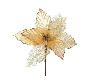 Flor navideña Ponsettia mixta gold