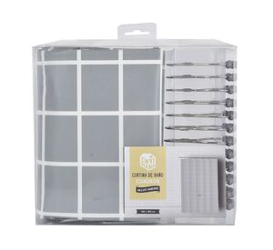 Cortina baño 180x180 cm cuadros Cotidiana