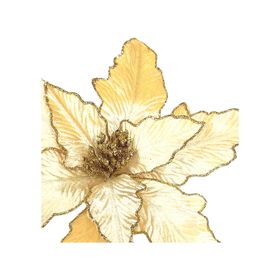 Flor navideña 33 cm Ponsettia gold