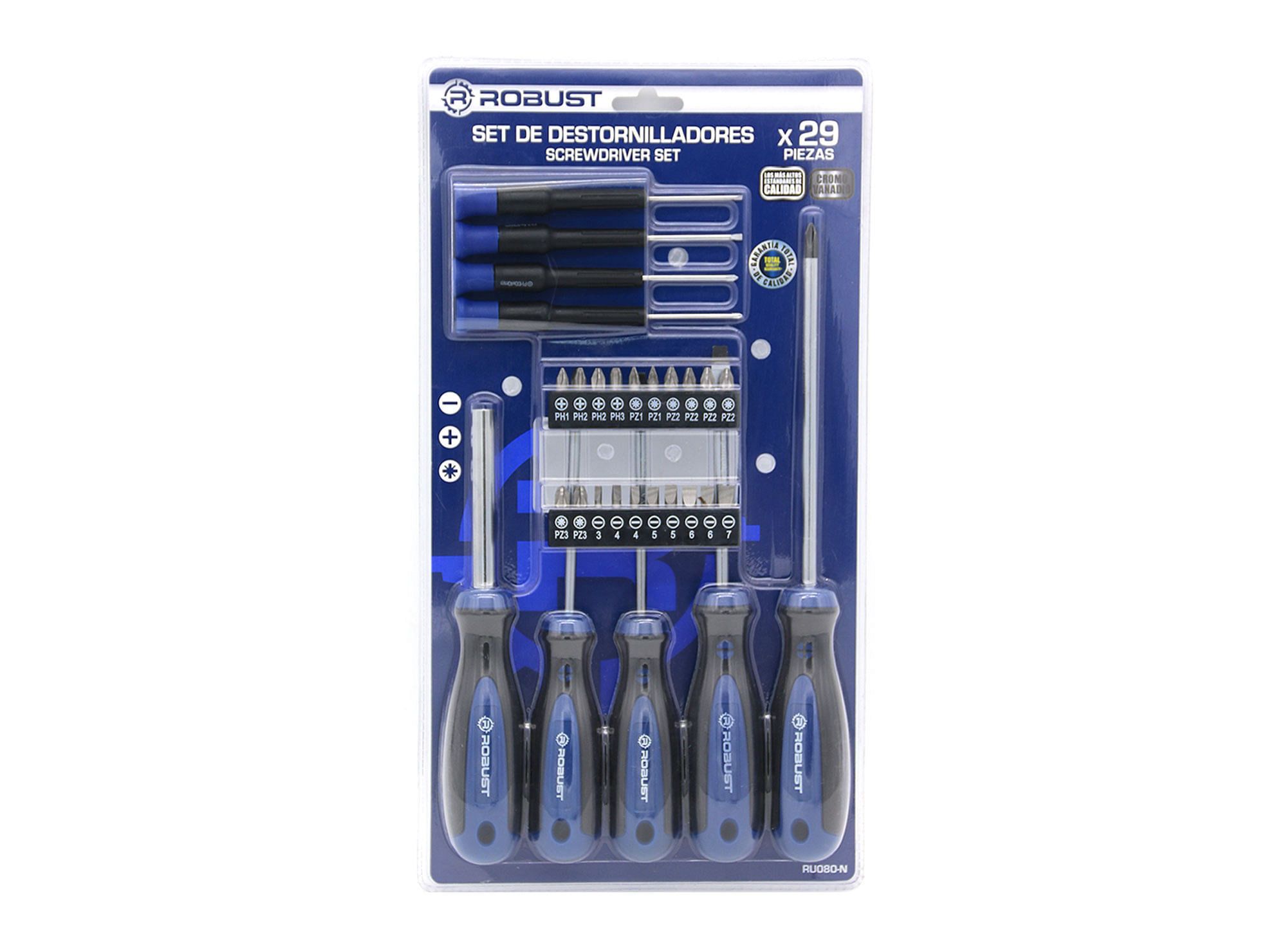 Juego destornilladores RU080-N 29 piezas Robust