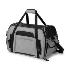 Bolso transporte mascota cuadrado M gris