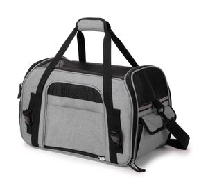 Bolso transporte mascota cuadrado M gris