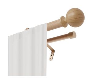 Barra cortina extensible Cotidiana Bola natural 16/19 mm 120/210 cm