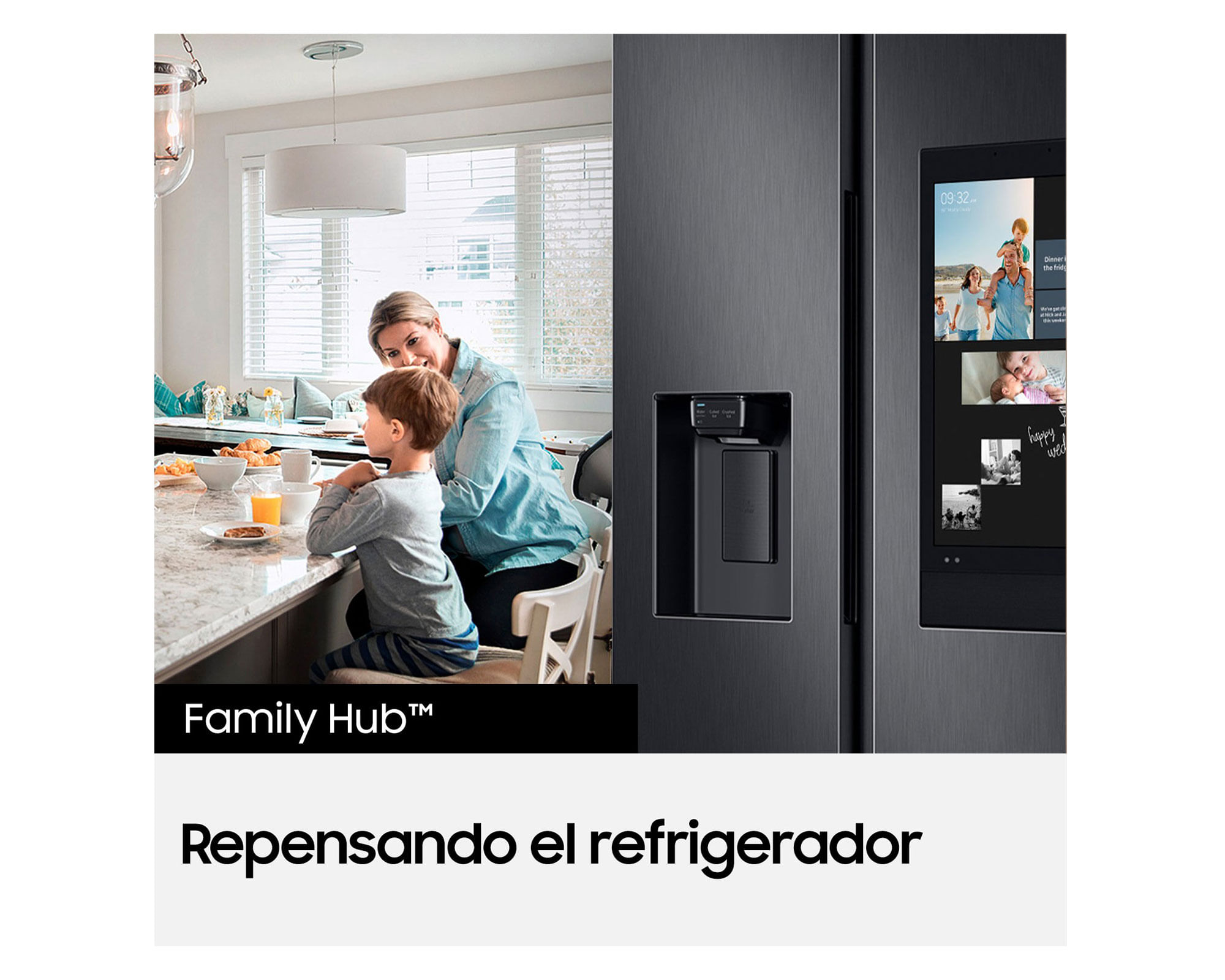 Refrigerador Side by Side Family hub RS58T5561B1/ZS 608 lt negro