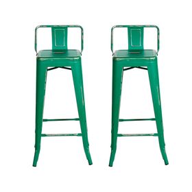 Silla bar Vintage verde esmeral 2 unidades Idetex