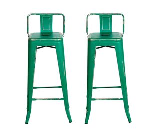 Silla bar Vintage verde esmeral 2 unidades Idetex