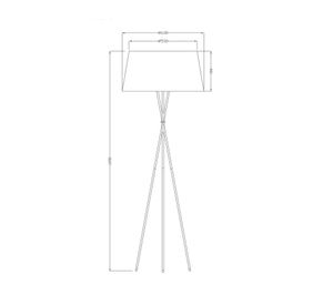 Lámpara pie 1L E27 trípode cromo Diseño 3