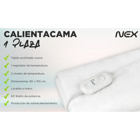 Calientacama 1 plaza 60W CC1504 blanco Nex