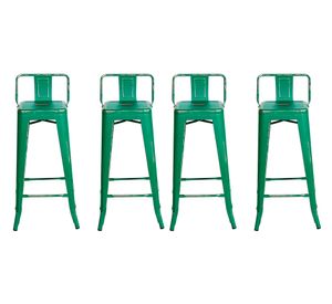 Silla bar Vintage verde esmeral 4 unidades Idetex
