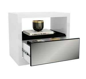 Velador 1 cajón TW40 blanco brillo Decocasa