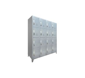 Locker ropero 16 puertas porta candado M4-04 gris Maletek