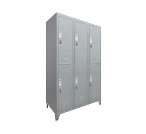 Locker ropero 6 puertas porta candado M3-02 gris Maletek