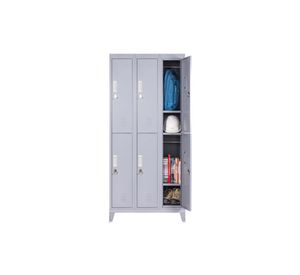 Locker ropero 6 puertas porta candado M3-02 gris Maletek
