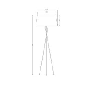 Lámpara pie 1L E27 trípode cobre Diseño 3