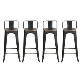 Silla bar Vintage negro 4 unidades Idetex