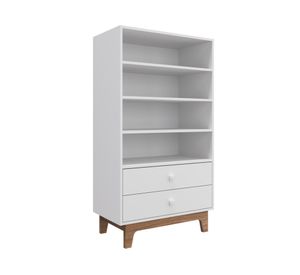 Armario retro 2 cajones Harmony BY610 blanco 130x71x39 cm