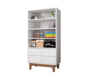 Armario retro 2 cajones Harmony BY610 blanco 130x71x39 cm