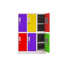 Locker office 6 puertas porta candado OLMN3-02 colores Maletek